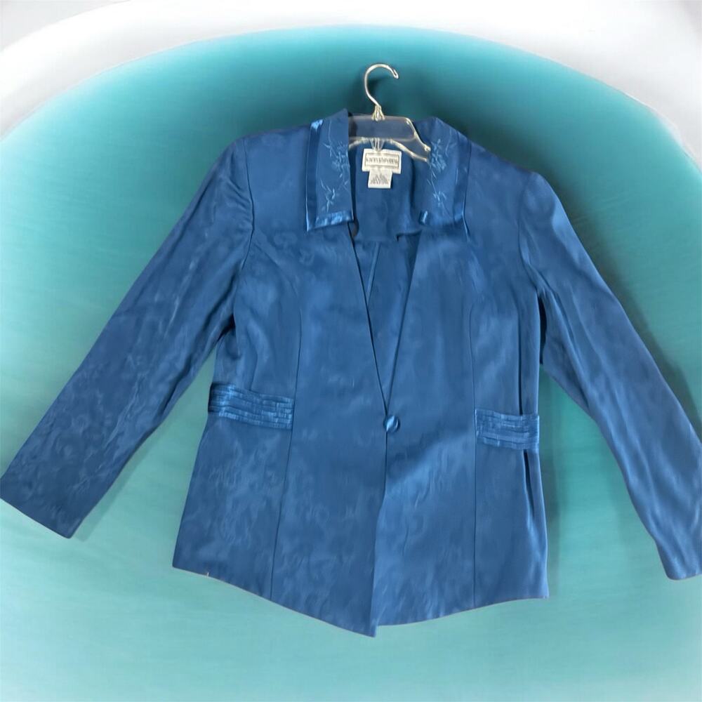 Karen Stevens Vintage Women's Blue Jacket Size Medium - Picture 2 of 7